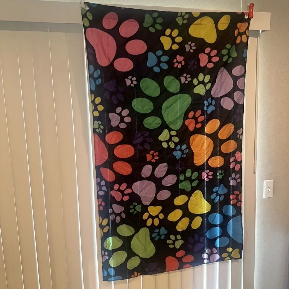 Kids/Girls Hanging Banner. Puppy Paw Print. 34”x60” O